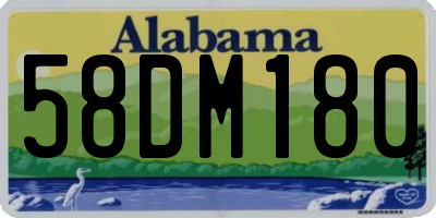 AL license plate 58DM180