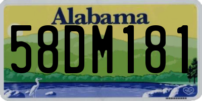 AL license plate 58DM181
