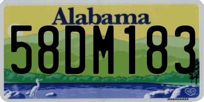 AL license plate 58DM183