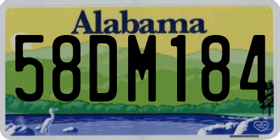 AL license plate 58DM184