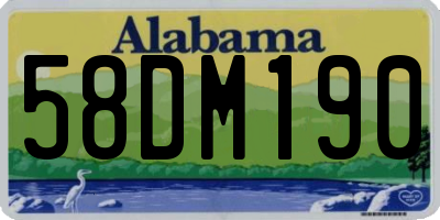 AL license plate 58DM190