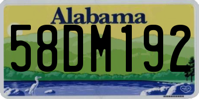 AL license plate 58DM192