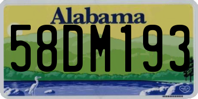 AL license plate 58DM193