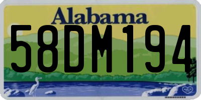AL license plate 58DM194