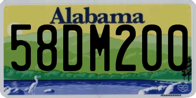 AL license plate 58DM200