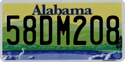AL license plate 58DM208