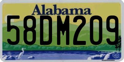 AL license plate 58DM209