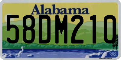 AL license plate 58DM210