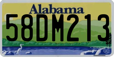 AL license plate 58DM213