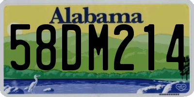 AL license plate 58DM214