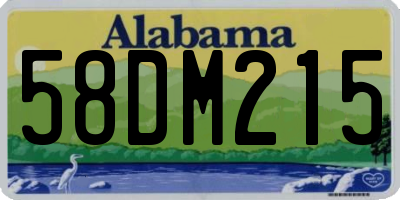 AL license plate 58DM215