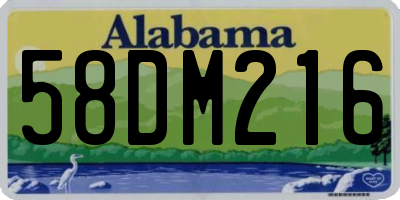 AL license plate 58DM216