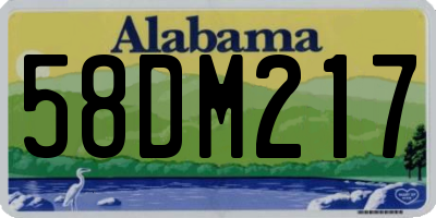 AL license plate 58DM217