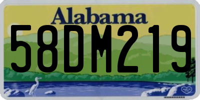 AL license plate 58DM219