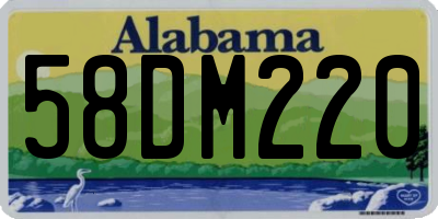 AL license plate 58DM220