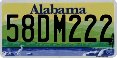 AL license plate 58DM222