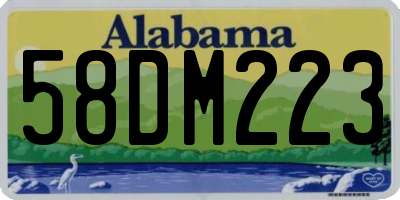 AL license plate 58DM223