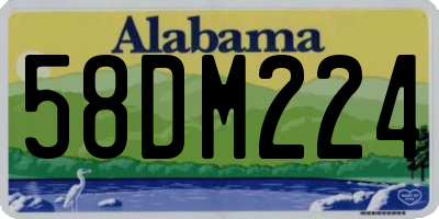 AL license plate 58DM224