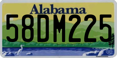 AL license plate 58DM225
