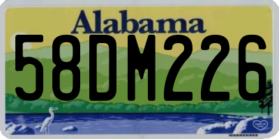 AL license plate 58DM226