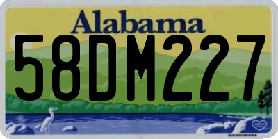 AL license plate 58DM227