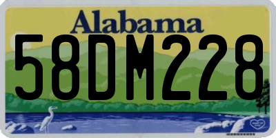 AL license plate 58DM228