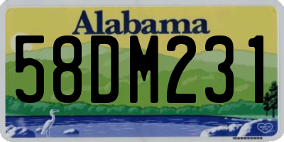 AL license plate 58DM231
