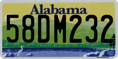 AL license plate 58DM232