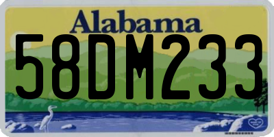 AL license plate 58DM233