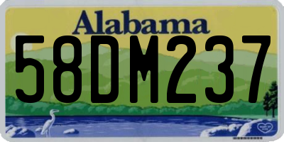 AL license plate 58DM237