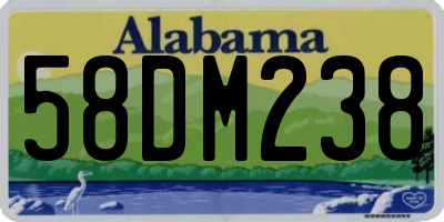 AL license plate 58DM238