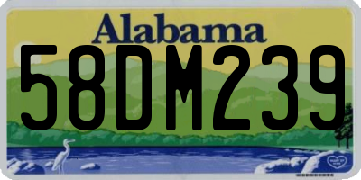 AL license plate 58DM239