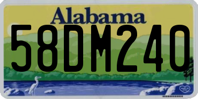 AL license plate 58DM240