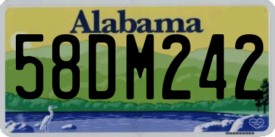 AL license plate 58DM242