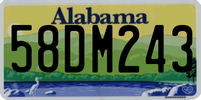 AL license plate 58DM243