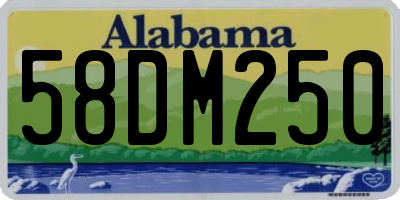 AL license plate 58DM250