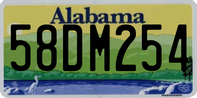 AL license plate 58DM254