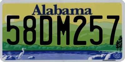 AL license plate 58DM257