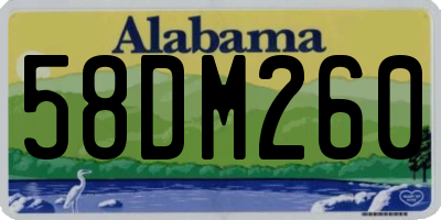 AL license plate 58DM260