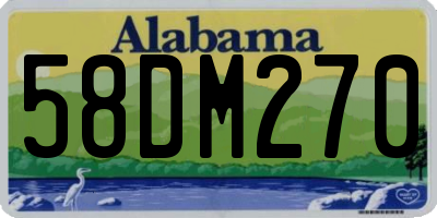 AL license plate 58DM270