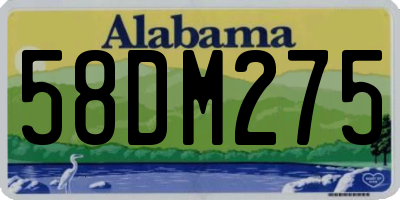 AL license plate 58DM275
