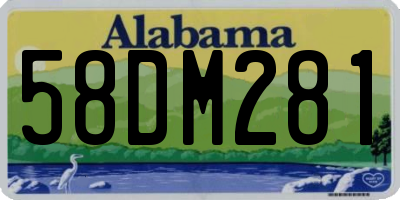 AL license plate 58DM281