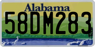 AL license plate 58DM283