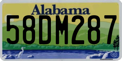 AL license plate 58DM287
