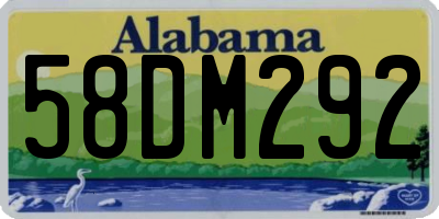 AL license plate 58DM292
