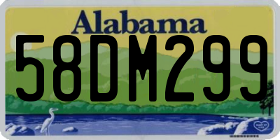 AL license plate 58DM299