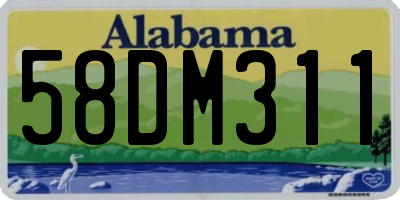 AL license plate 58DM311