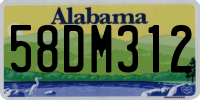 AL license plate 58DM312
