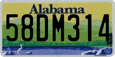 AL license plate 58DM314