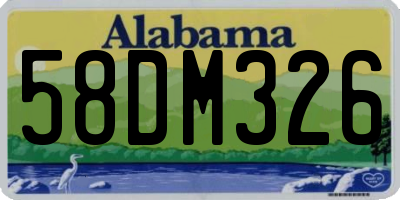 AL license plate 58DM326